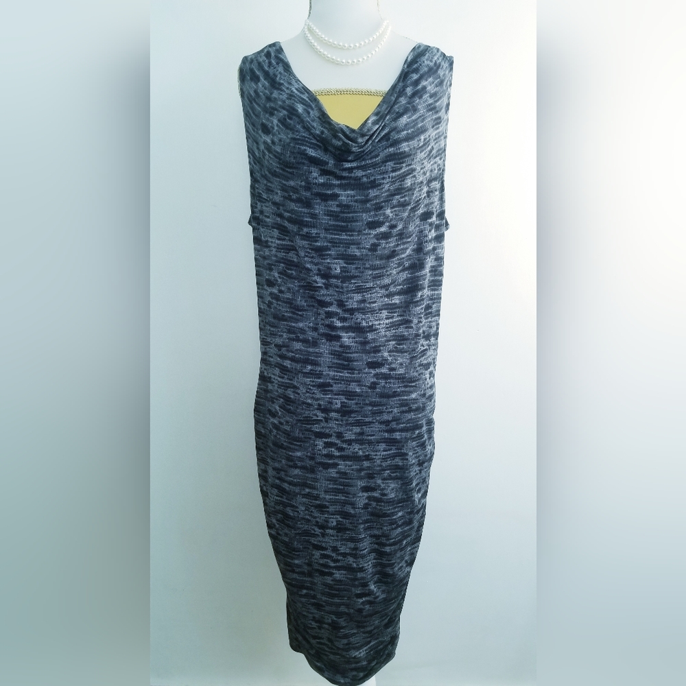MICHAEL Michael Kors Cowl Neck Ruched Sides Sleeveless Dress